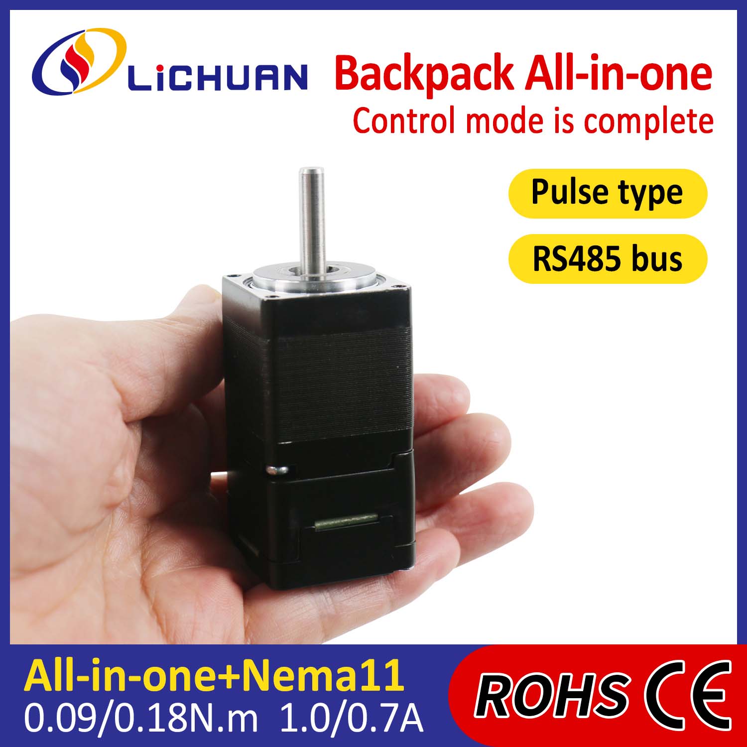 BACKPACK Type Nema11 Open Loop-Closed Loop Integrated Stepper Motor