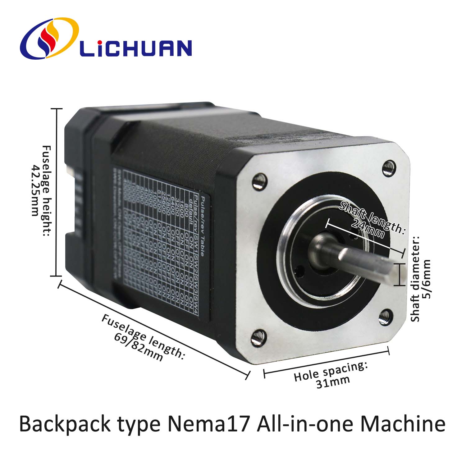 BACKPACK Type Nema17 Open Loop-Closed Loop Integrated Stepper Motor